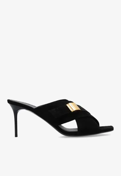 BALMAIN UMA 75 SUEDE MULES