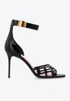Balmain Uma 95 Patent Leather Sandals In Black