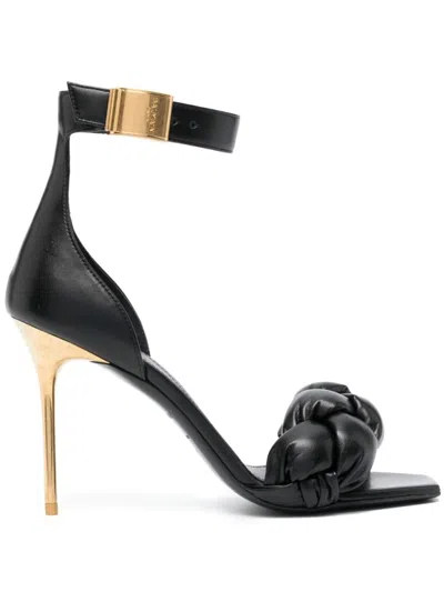 Balmain Uma-braided Black High-heeled Sandals