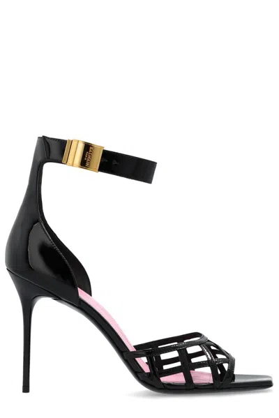 Balmain Uma Heeled Sandals In Black