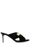 Balmain Crossover 75mm Leather Mules In Noir