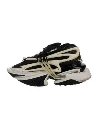 Pre-owned Balmain Unicorn Chunky Sneakers In Black/white