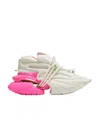 Balmain Unicorn Sneakers In Neoprene And Leather Color White And Pink In Nude