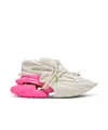 Balmain Unicorn Sneakers In Neoprene And Leather Color White And Pink In Nude