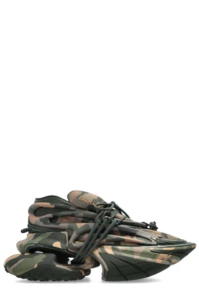 Balmain Unicorn Low Camouflage-print Trainers In Cachi