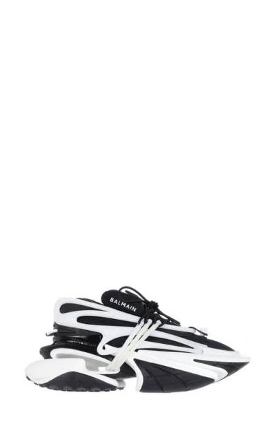 Balmain Unicorn Low Top Sneaker In Eab Noir/blanc