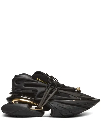 Balmain Sneakers Low Top Metallic Accents In Black