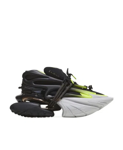 Balmain Fluorescent Unicorn Sneakers In Neoprene And Leather In Multi