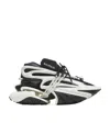 Balmain Unicorn Trainers In Two-tone Neoprene And Leather In Black