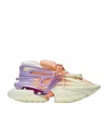 Balmain Neoprene And Calfskin Leather Low-top Unicorn Sneakers In White