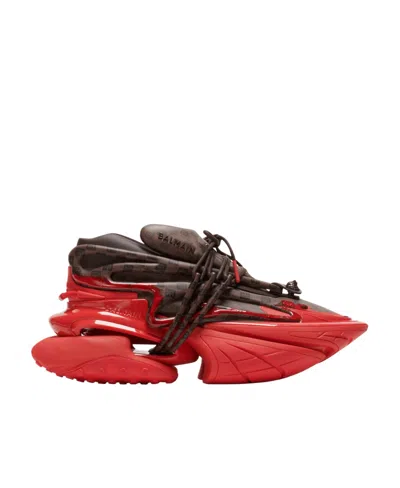Balmain Unicorn Round Head Low Upper Board Shoes In Red