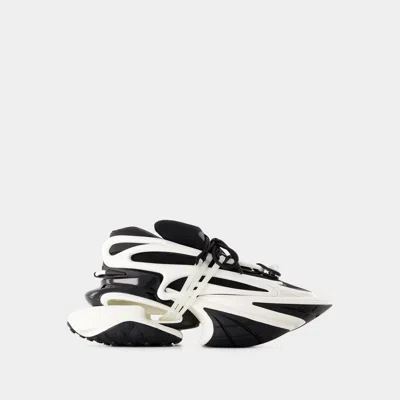 BALMAIN UNICORN SNEAKERS - BALMAIN - LEATHER - BLACK/ WHITE