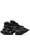 Balmain Neoprene And Leather Low-top Unicorn Sneakers In Black