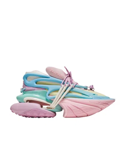 Balmain Unicorn Trainers In Neoprene And Leather In Multi