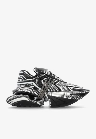 Balmain Unicorn Wave Lace-up Trainers In Black
