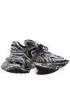 Balmain Unicorn Wave Lace-up Sneakers In Noir/blanc