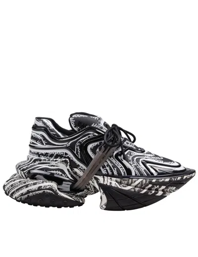 BALMAIN BALMAIN UNICORN WAVE SNEAKERS IN NEOPRENE AND CALFSKIN