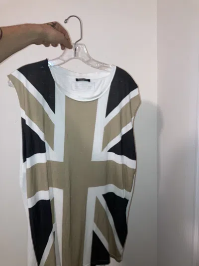 Pre-owned Balmain Union Jack Tank Top In White
