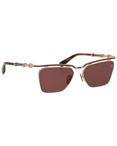 Balmain Unisex Bps190 57mm Sunglasses In Brown