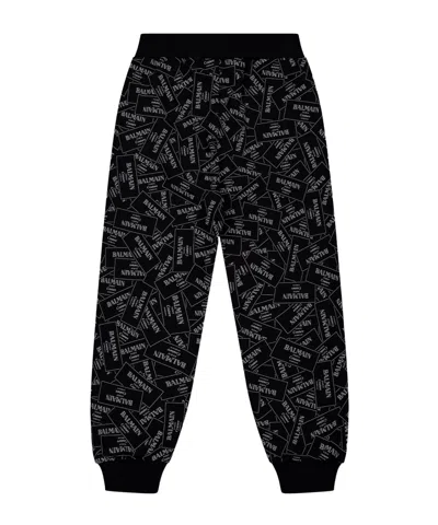 Balmain Babies' Unisex Kids' All Over Print Closed Hem Fleece Joggers In Multi