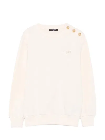 Balmain Unisex Kids Logo Sweatshirt In Neutral