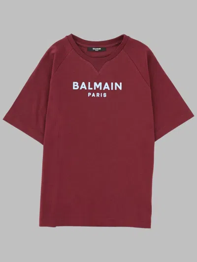 Balmain Unisex Kids Luxury Graphic T-shirt In Red