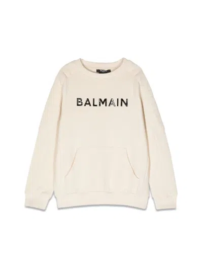Balmain Unisex Mini Logo Crewneck Sweatshirt In Animal Print