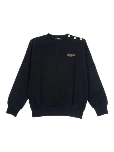 Balmain Unisex Mini Logo Sweatshirt In Black