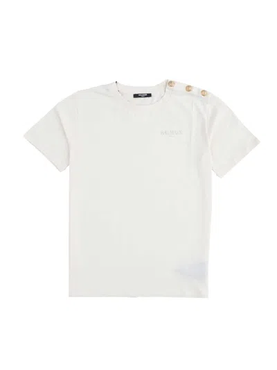 Balmain Unisex Mini Logo T-shirt In White
