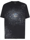 Balmain Universe Logo Printed T-shirt In Black