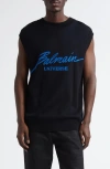Balmain Universe Jacquard Sweater Vest In Black