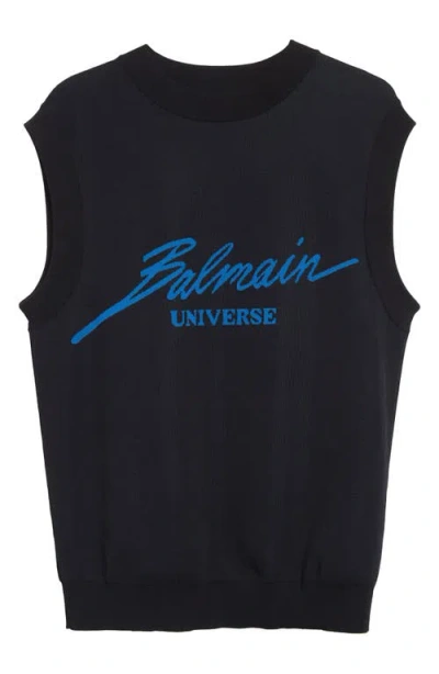 BALMAIN BALMAIN UNIVERSE JACQUARD SWEATER VEST