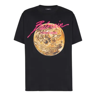 Balmain Universe Planet T-shirt In Black
