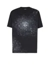 Balmain Universe Logo Printed T-shirt In Black