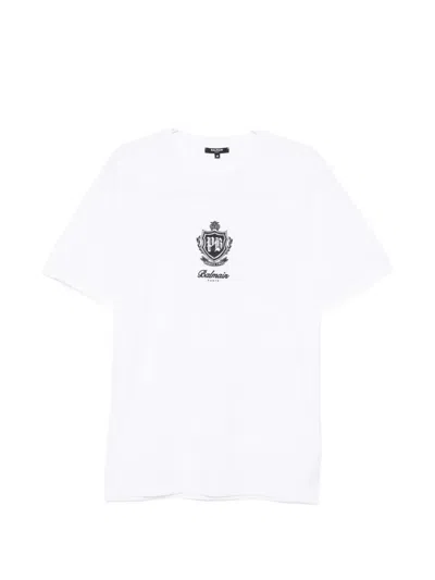 Balmain University Contrast T-shirt In White