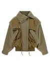 Balmain Utility Bomber Jacket Elasticated Hem Pockets In Green