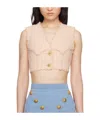 Balmain V-collar Button Vest In Pink