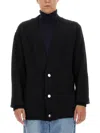 Balmain Men's Cardigan With Logo Inlay