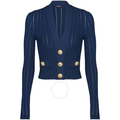BALMAIN BALMAIN V-NECK CROPPED CARDIGAN