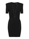 Balmain Black Laced Minidress In Black