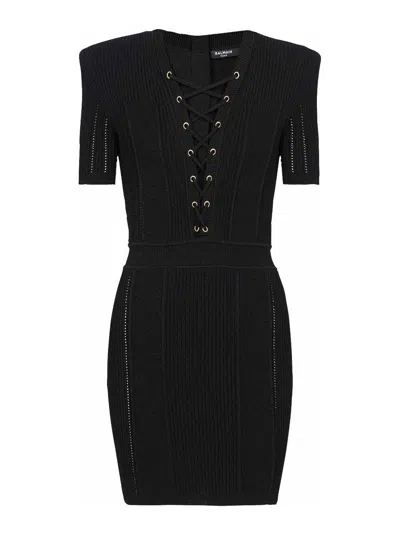 BALMAIN VESTIDO CORTO - NEGRO