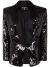 Balmain Sequined Double-breasted Satin Tailored Jacket