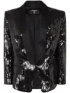 Balmain Sequined Double-breasted Satin Tailored Jacket
