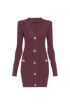 Balmain Dress With Decorative Buttons In Red