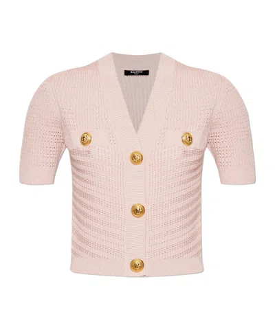Balmain Knitted Top In Pink