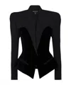 Balmain V-neck Long-sleeved Suit Coat In Black