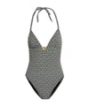 Balmain Monogram-pattern Swimsuit In Black