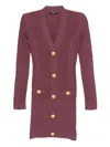 Balmain Dress With Decorative Buttons In Purple