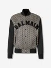 Balmain Monogrammed Varsity Jacket With Patches In Multi