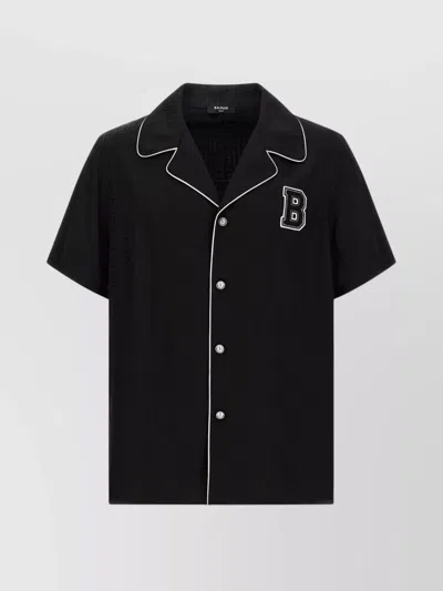BALMAIN VARSITY STYLE SHIRT FEATURING CONTRAST PIPING